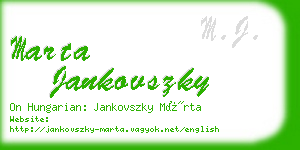 marta jankovszky business card